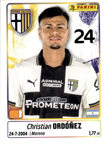 Figurina Christian Ordonez - Calciatori 2025-2026 n. 362 - Panini