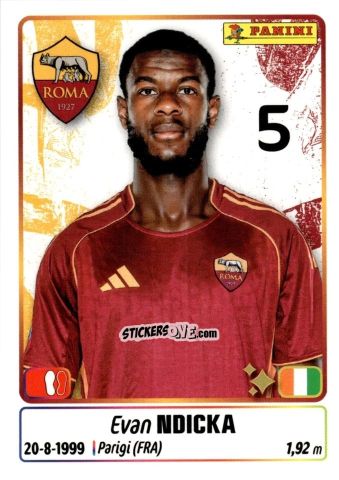 Cromo Evan Ndicka - Calciatori 2025-2026 n. 404 - Panini