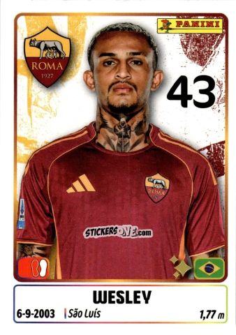 Cromo Wesley - Calciatori 2025-2026 n. 405 - Panini