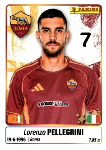 Sticker Lorenzo Pellegrini - Calciatori 2025-2026 n. 407 - Panini