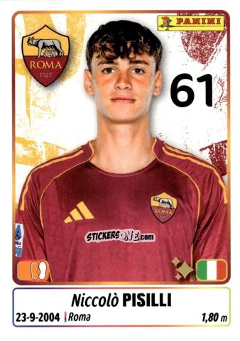 Cromo Niccolo' Pisilli - Calciatori 2025-2026 n. 408 - Panini