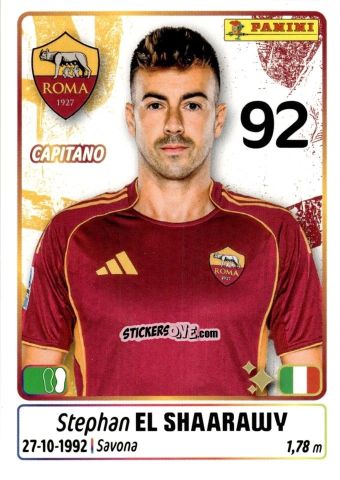 Figurina Stephan El Shaarawy - Calciatori 2025-2026 n. 412 - Panini