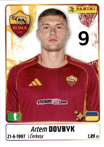 Sticker Artem Dovbyk - Calciatori 2025-2026 n. 414 - Panini