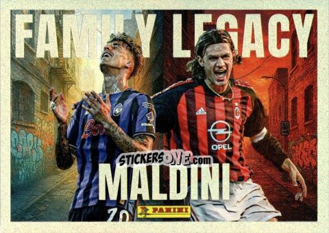 Figurina Daniel Maldini (Atalanta) / Paolo Maldini (Milan) - Calciatori 2025-2026 n. 542 - Panini