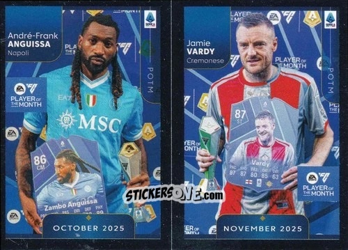 Figurina Zambo Anguissa / Jamie Vardy - Calciatori 2025-2026 n. CEL50 - Panini