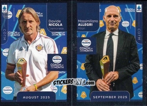 Cromo Davide Nicola / Massimiliano Allegri - Calciatori 2025-2026 n. CEL54 - Panini