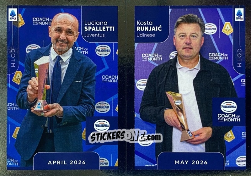 Cromo Gian Piero Gasperini / Massimiliano Allegri - Calciatori 2025-2026 n. CEL58 - Panini