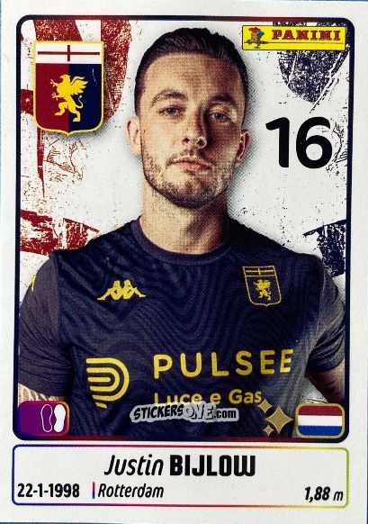 Sticker Justin Bijlow - Calciatori 2025-2026 n. UPG25 - Panini
