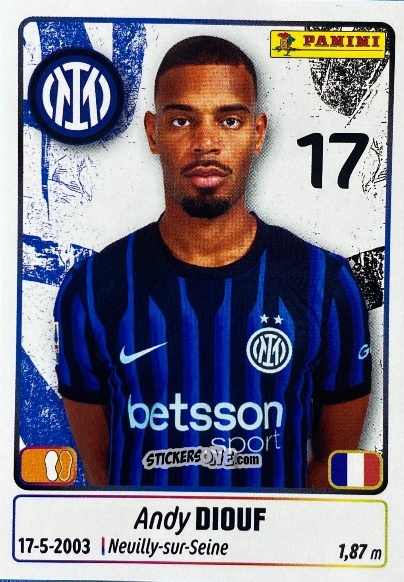 Cromo Andy Diouf - Calciatori 2025-2026 n. UPG36 - Panini