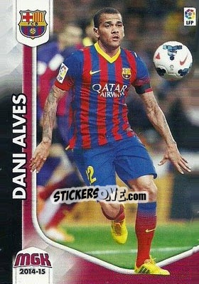 Sticker Dani Alves - Liga BBVA 2014-2015. Megacracks n. 57 - Panini