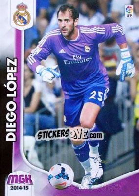 Cromo Diego López - Liga BBVA 2014-2015. Megacracks - Panini