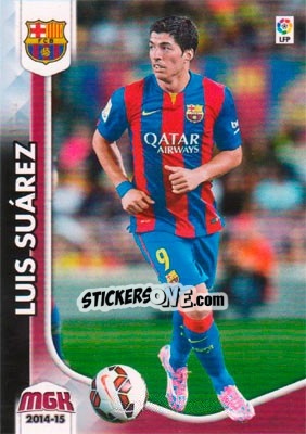 Sticker Luis Suárez (Con público) - Liga BBVA 2014-2015. Megacracks - Panini