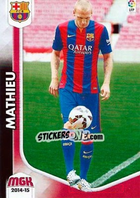 Sticker Jérémy Mathieu - Liga BBVA 2014-2015. Megacracks n. 473 - Panini