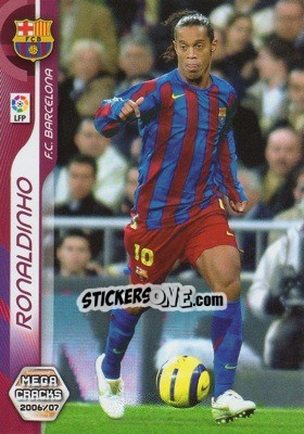 Figurina Ronaldinho - Liga 2006-2007. Megacracks - Panini