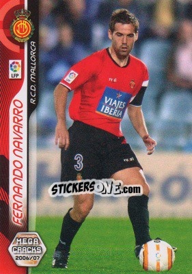 Cromo Fernando Navarro - Liga 2006-2007. Megacracks - Panini