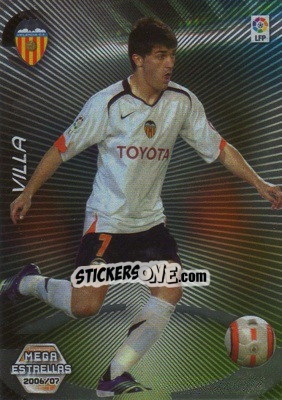 Cromo David Villa - Liga 2006-2007. Megacracks - Panini