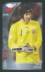 Sticker Petr Cech - UEFA Euro Austria-Switzerland 2008. Mini sticker-set - Panini