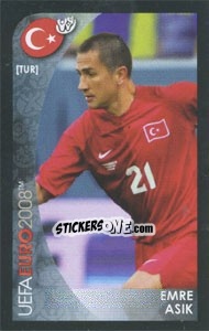 Cromo Emre Asik - UEFA Euro Austria-Switzerland 2008. Mini sticker-set - Panini