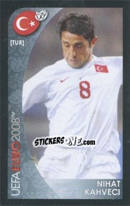 Figurina Nihat Kahveci - UEFA Euro Austria-Switzerland 2008. Mini sticker-set n. 47 - Panini