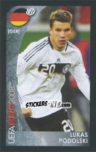 Cromo Lukas Podolski - UEFA Euro Austria-Switzerland 2008. Mini sticker-set - Panini