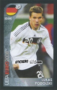Sticker Lukas Podolski - UEFA Euro Austria-Switzerland 2008. Mini sticker-set n. 80 - Panini