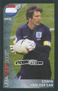 Sticker Edwin van der Sar - UEFA Euro Austria-Switzerland 2008. Mini sticker-set n. 93 - Panini