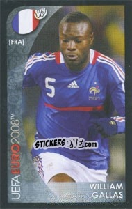Sticker William Gallas - UEFA Euro Austria-Switzerland 2008. Mini sticker-set n. 127 - Panini
