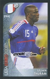 Cromo Lilian Thuram - UEFA Euro Austria-Switzerland 2008. Mini sticker-set - Panini