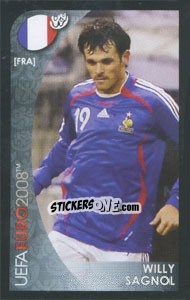 Cromo Willy Sagnol - UEFA Euro Austria-Switzerland 2008. Mini sticker-set - Panini