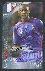 Sticker Patrick Vieira - UEFA Euro Austria-Switzerland 2008. Mini sticker-set n. 132 - Panini