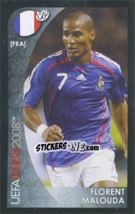 Figurina Florent Malouda - UEFA Euro Austria-Switzerland 2008. Mini sticker-set - Panini