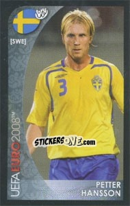 Sticker Petter Hansson - UEFA Euro Austria-Switzerland 2008. Mini sticker-set - Panini