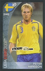 Sticker Petter Hansson - UEFA Euro Austria-Switzerland 2008. Mini sticker-set n. 151 - Panini