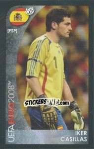 Sticker Iker Casillas - UEFA Euro Austria-Switzerland 2008. Mini sticker-set n. 159 - Panini