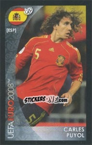 Sticker Carles Puyol - UEFA Euro Austria-Switzerland 2008. Mini sticker-set n. 160 - Panini