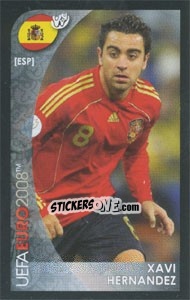 Sticker Xavi Hernandez - UEFA Euro Austria-Switzerland 2008. Mini sticker-set n. 164 - Panini