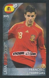 Sticker Francesc Fabregas - UEFA Euro Austria-Switzerland 2008. Mini sticker-set n. 165 - Panini