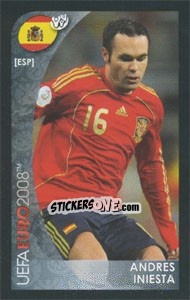 Cromo Andres Iniesta - UEFA Euro Austria-Switzerland 2008. Mini sticker-set - Panini