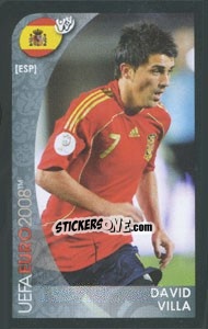 Sticker David Villa - UEFA Euro Austria-Switzerland 2008. Mini sticker-set n. 168 - Panini