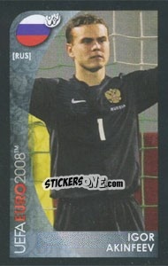Sticker Igor Akinfeev - UEFA Euro Austria-Switzerland 2008. Mini sticker-set - Panini