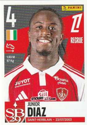 Cromo Junior Diaz - Foot Ligue 1 2025-2026
 n. 74 - Panini