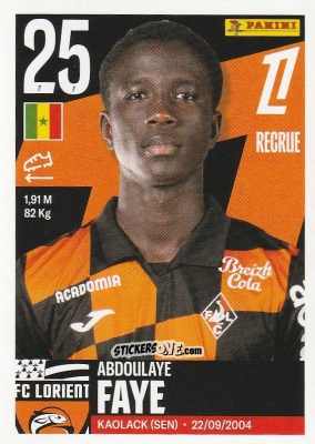 Sticker Abdoulaye Faye - Foot Ligue 1 2025-2026
 n. 196 - Panini