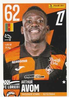 Sticker Arthur Avom - Foot Ligue 1 2025-2026
 n. 204 - Panini
