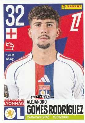 Sticker Alejandro Gomes Rodríguez - Foot Ligue 1 2025-2026
 n. 239 - Panini
