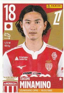 Figurina Takumi Minamino - Foot Ligue 1 2025-2026
 n. 326 - Panini