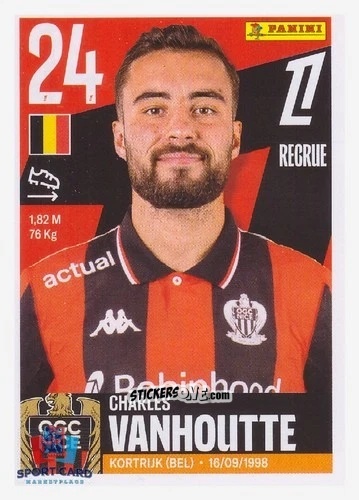 Sticker Charles Vanhoutte - Foot Ligue 1 2025-2026
 n. 388 - Panini