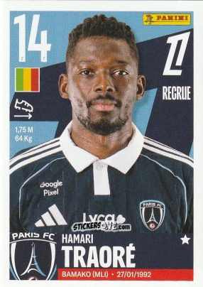 Figurina Hamari Traoré - Foot Ligue 1 2025-2026
 n. 410 - Panini