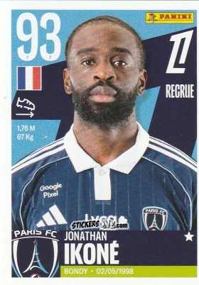 Cromo Jonathan Ikoné - Foot Ligue 1 2025-2026
 n. 420 - Panini