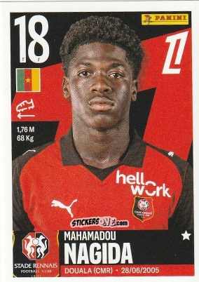 Figurina Mahamadou Nagida - Foot Ligue 1 2025-2026
 n. 472 - Panini