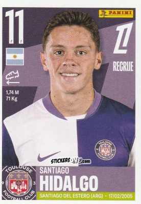 Figurina Santiago Hidalgo - Foot Ligue 1 2025-2026
 n. 539 - Panini